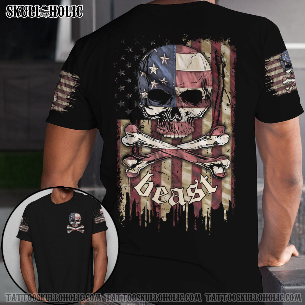 American Skull Bones Beast Beauty Couple All Over Print – Tlnz0312215