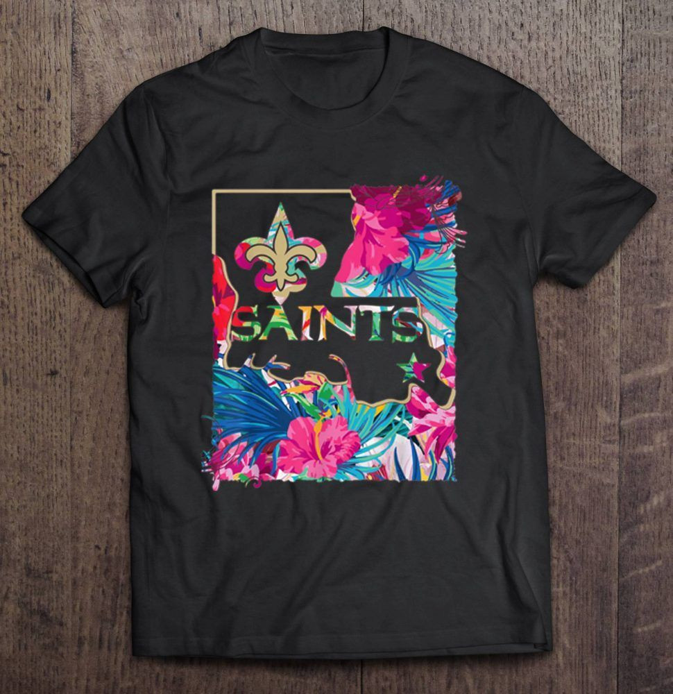 New Orleans Saints Floral Version Gift Trending Design Shirt