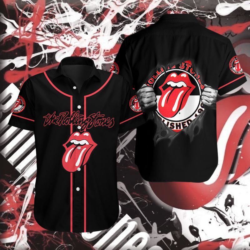 3D All Over Printed The Rolling Stones Dvt-Hl Hawaiian Shirts Ver 1 (Black)