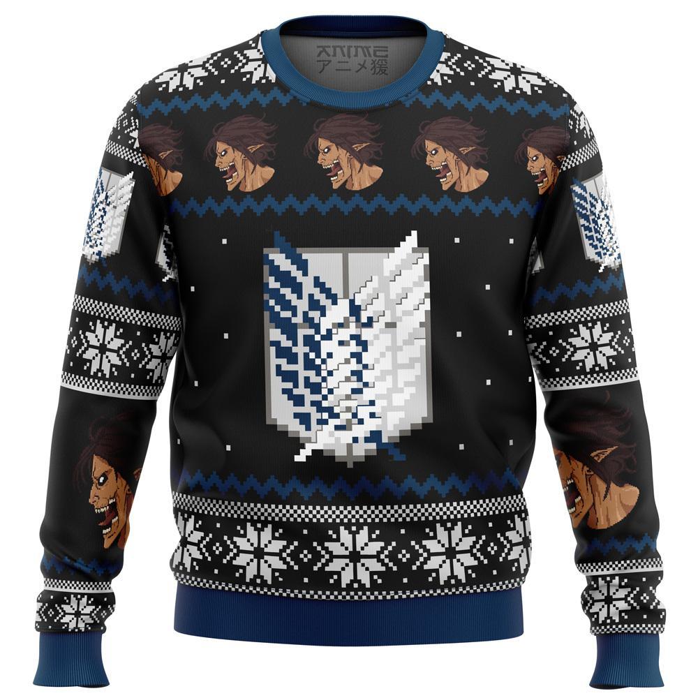 ATTACK ON TITAN SURVERY CORPS PREMIUM UGLY CHRISTMAS SWEATER – AMAZING GIFT IDEA – THANKSGIVING GIFT