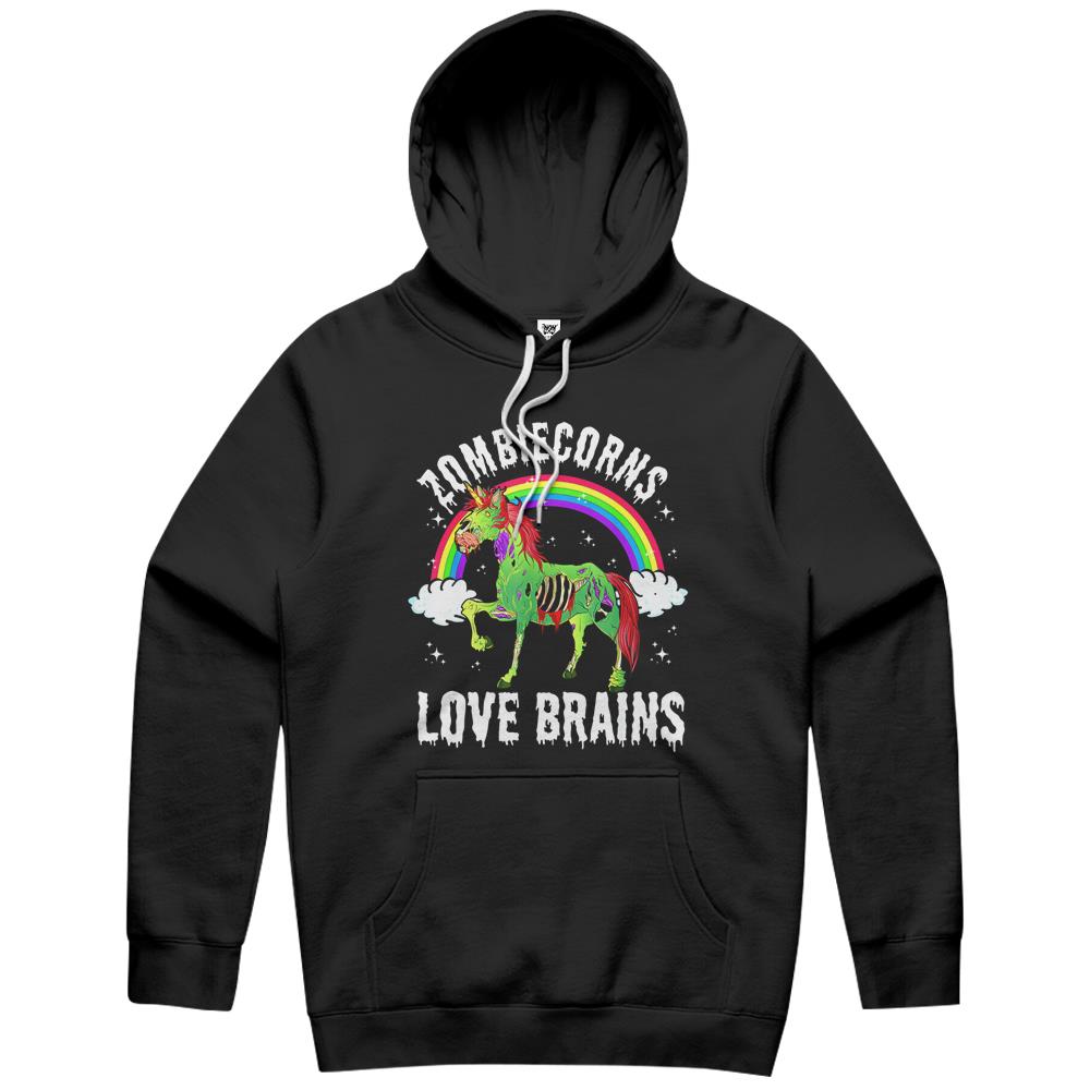 Halloween Hoodie, Halloween Shirts For Women Men, Halloween Hoodie, Zombiecorns Love Brains Zombie Unicorn Rainbow Halloween Hoodie Scary Doll Halloween costume