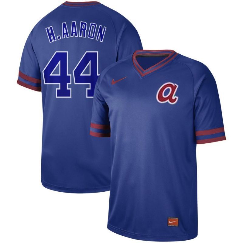 Atlanta Braves Hank Aaron #44 2020 MLB Blue Jersey