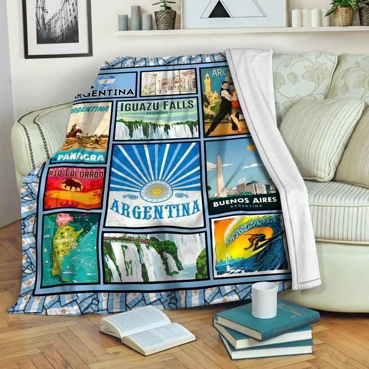 Argentina Culture Beautiful Places Pattern Printed Fleece Blanket, Sherpa Blanket, Gift For Parent, Family Member, Friends Gift, Christmas Gift, Home Decor, Home Living