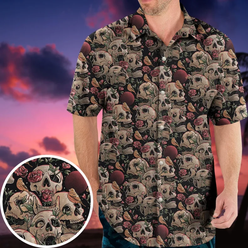 Life Grows Through Death Skull Hawaiian Shirt
