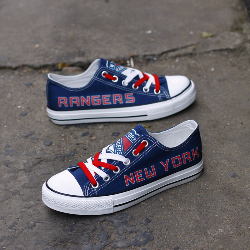 New York Rangers Canvas Shoes Cheap Price Sneakers For Fans