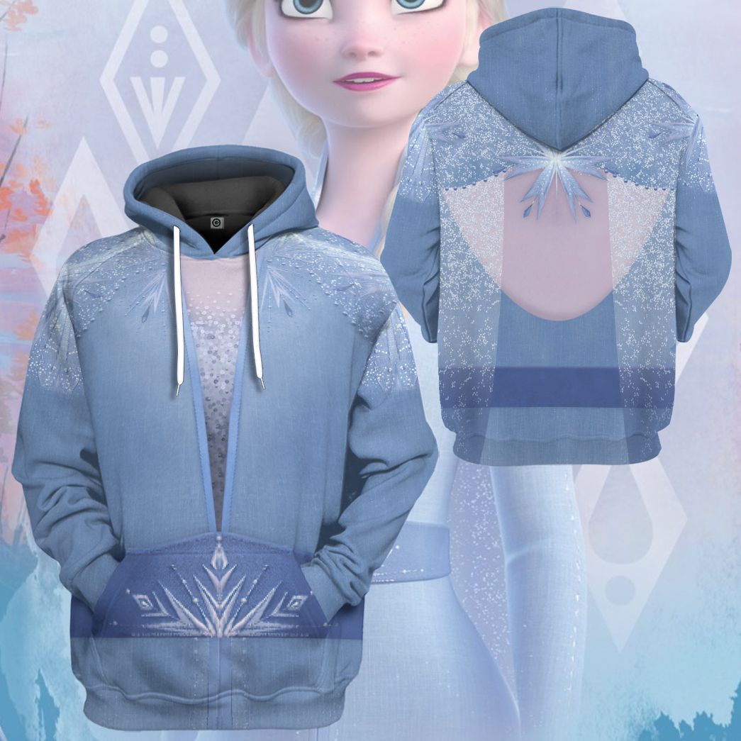 Unifinz Dn Frozen Hoodie Elsa Princess Suit Version 2 Custome T-Shirt Elsa Hoodie 2022