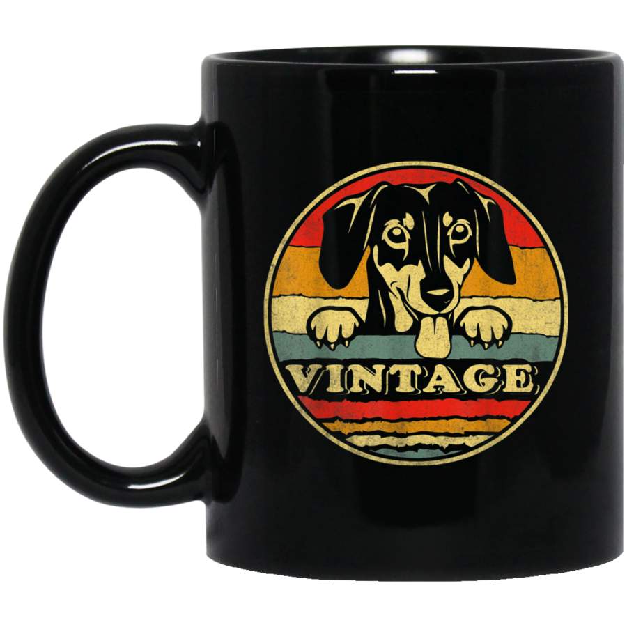 Dachshund Lover Gift with Vintage Retro Style Mug