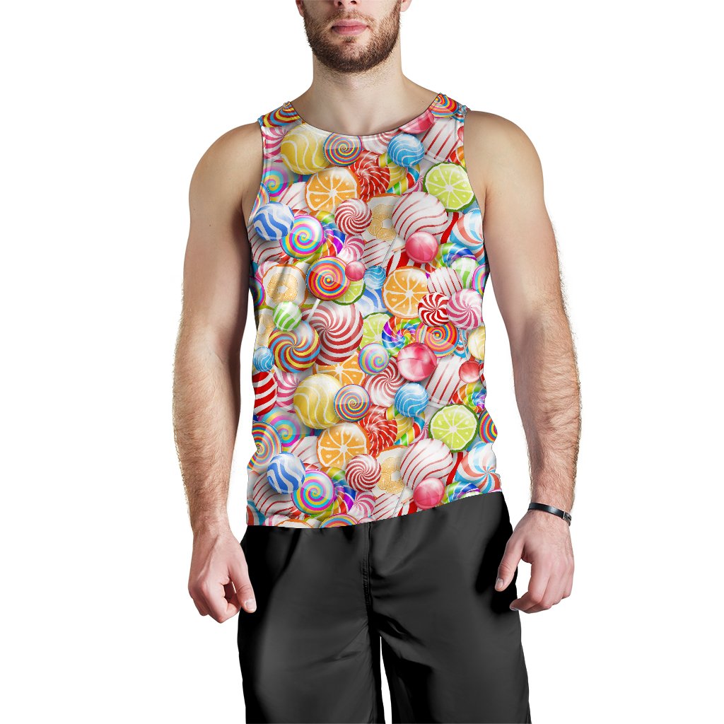 Candy Lollipop Pattern Men Tank Top