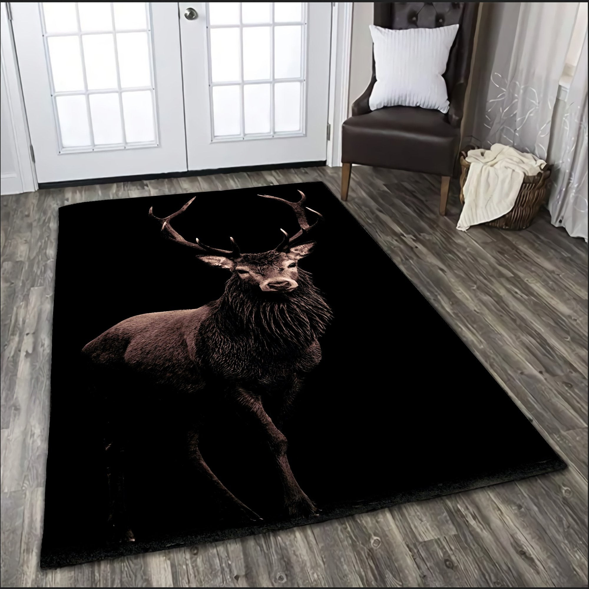 Alone Beautiful Deer Rug Carpet – Animal Gift Floor Decorate