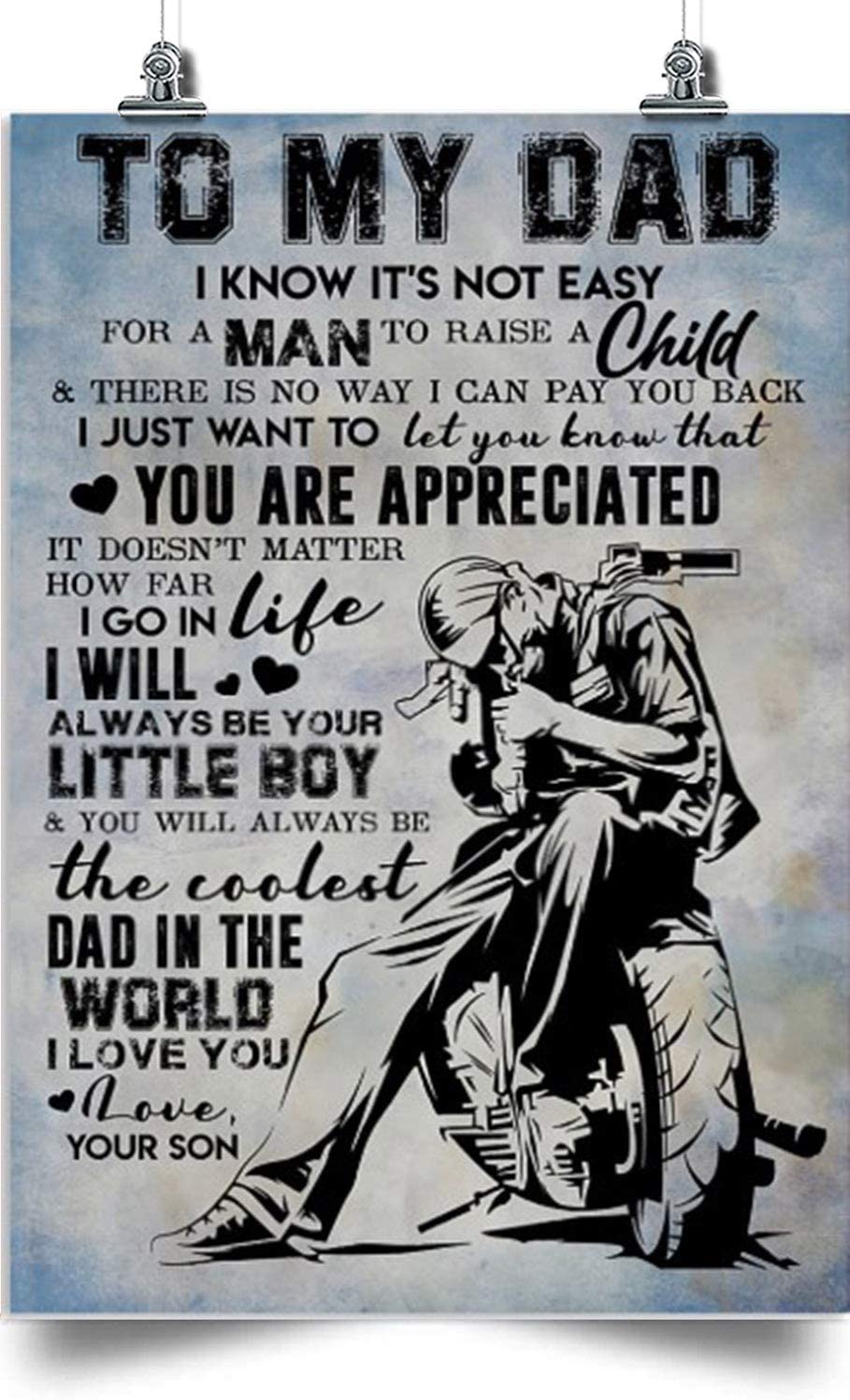 to My Dad Vertical Poster-You are Appreciated-Home Decoration Poster, Wall Poster, Home and Room Decoration, Gifts for Father, Souvenirs.