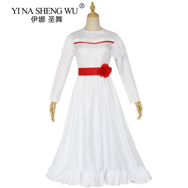 Anime Conjing Doll Annabelle Dresses Cosplay Costumes Doll Ghost White Dress Women Girls Kids Skirt Halloween Carnival Outfit alx