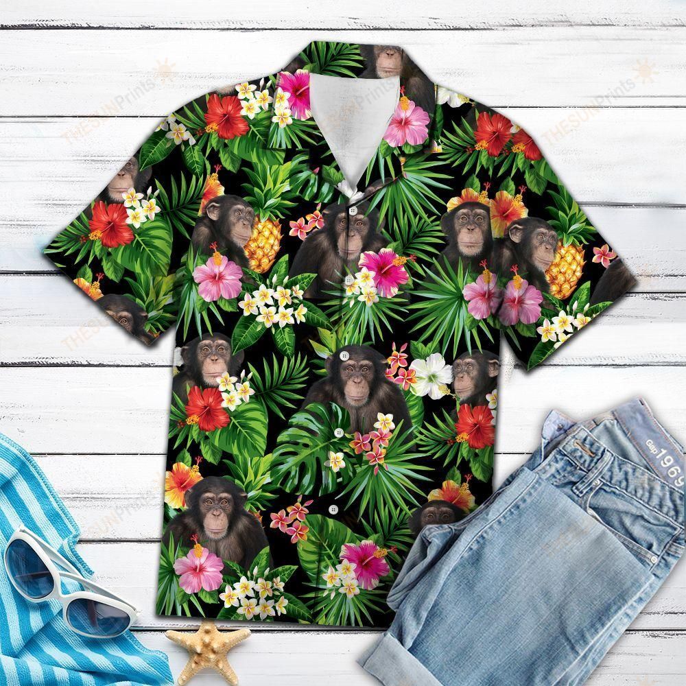 Chimpanzee Pineapple Tropical Hawaiian Shirt Ha26685