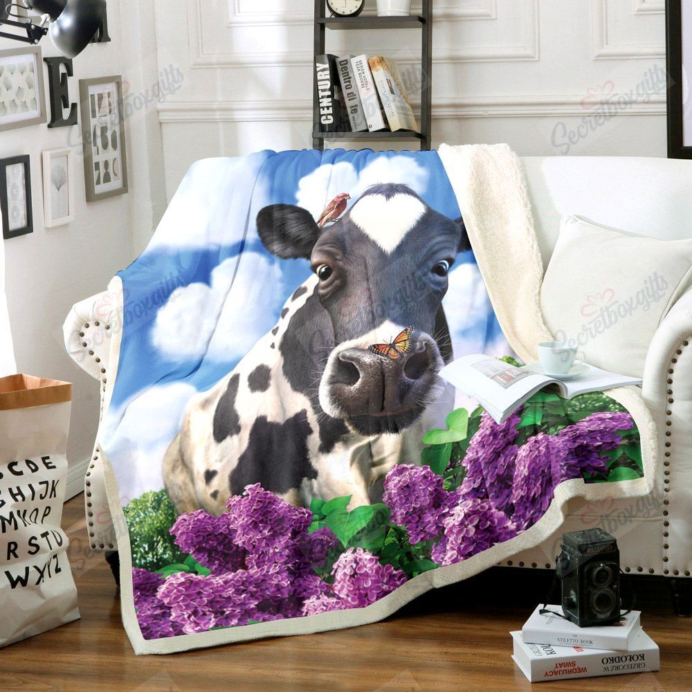 Cow Flower Xa0602289Cl Fleece Blanket