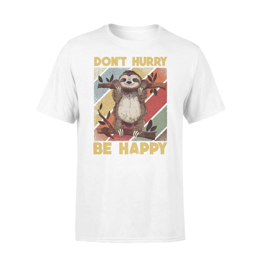 Sloth Vintage Don’t Hurry Be Happy T-shirt