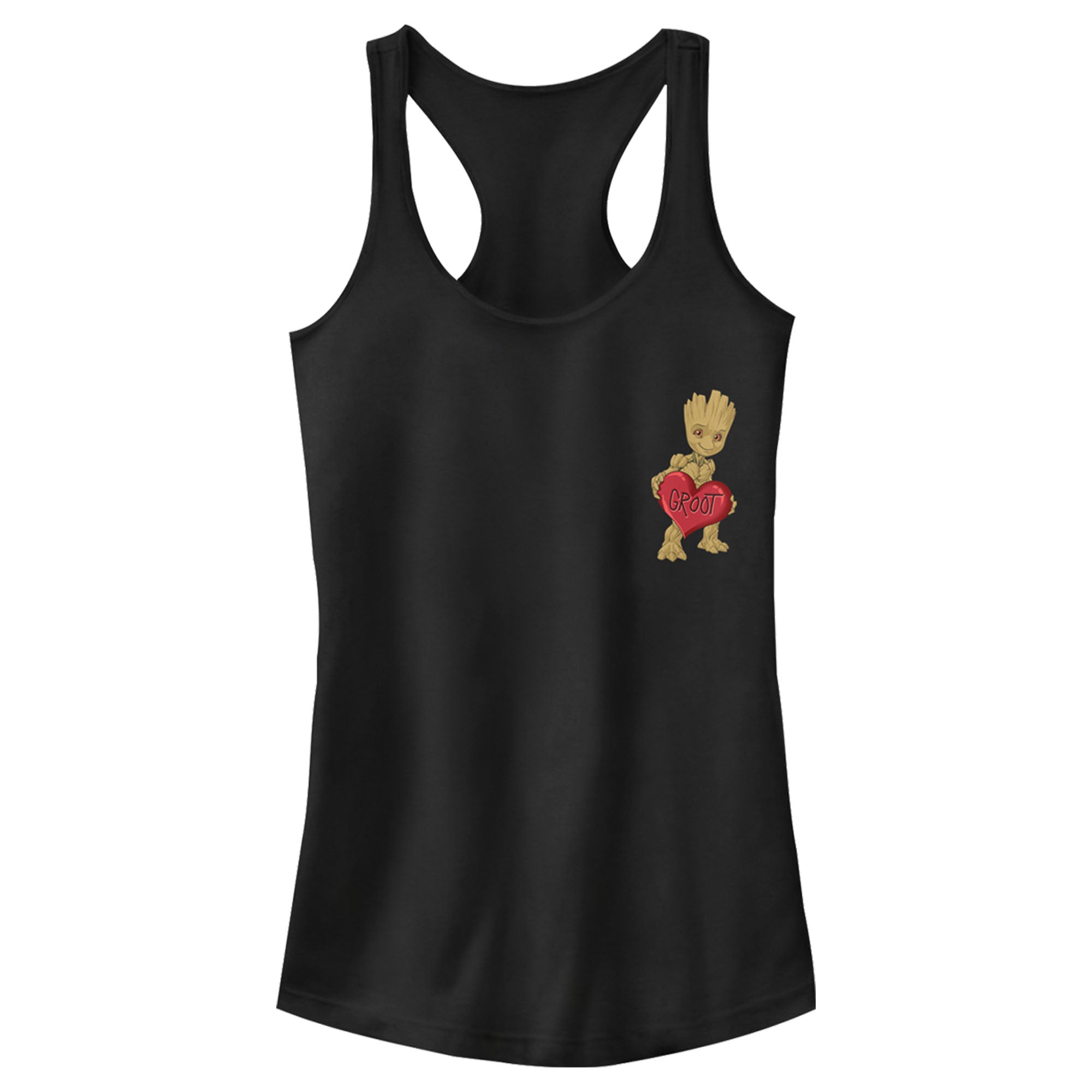 Junior’S Marvel Guardians Of The Galaxy Valentine’S Day Groot Heart Racerback Tank Top