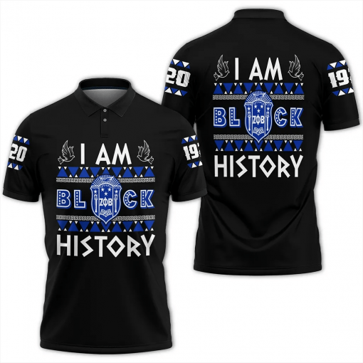 Zeta Phi Beta Africa Pattern Black Polo Shirt All Over Print