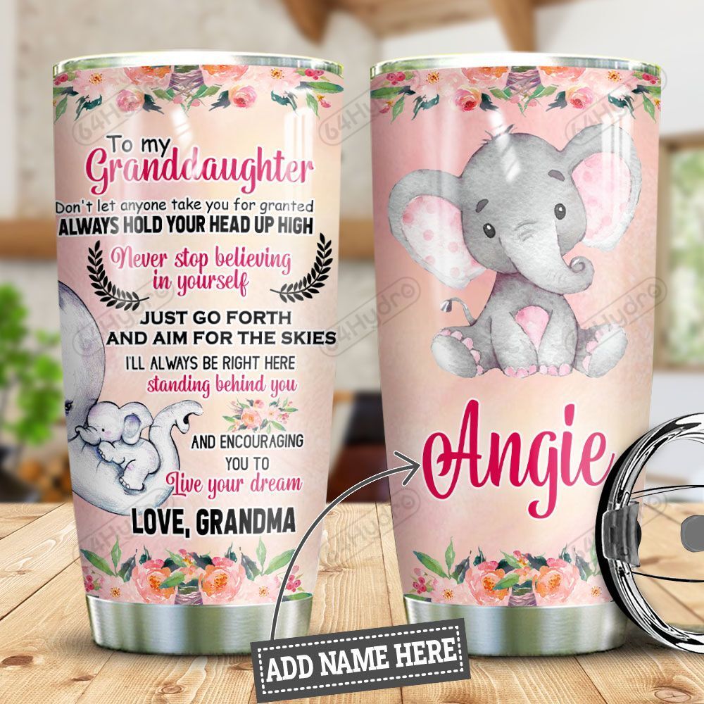 Personalized Grandma To Granddaughter Elephant Hlz0910013 Stainless Steel Tumbler