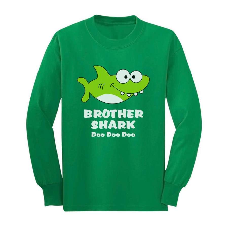 Brother Shark Doo Doo Gift For Big Brother Toddler/Kids Long sleeve T-Shirt