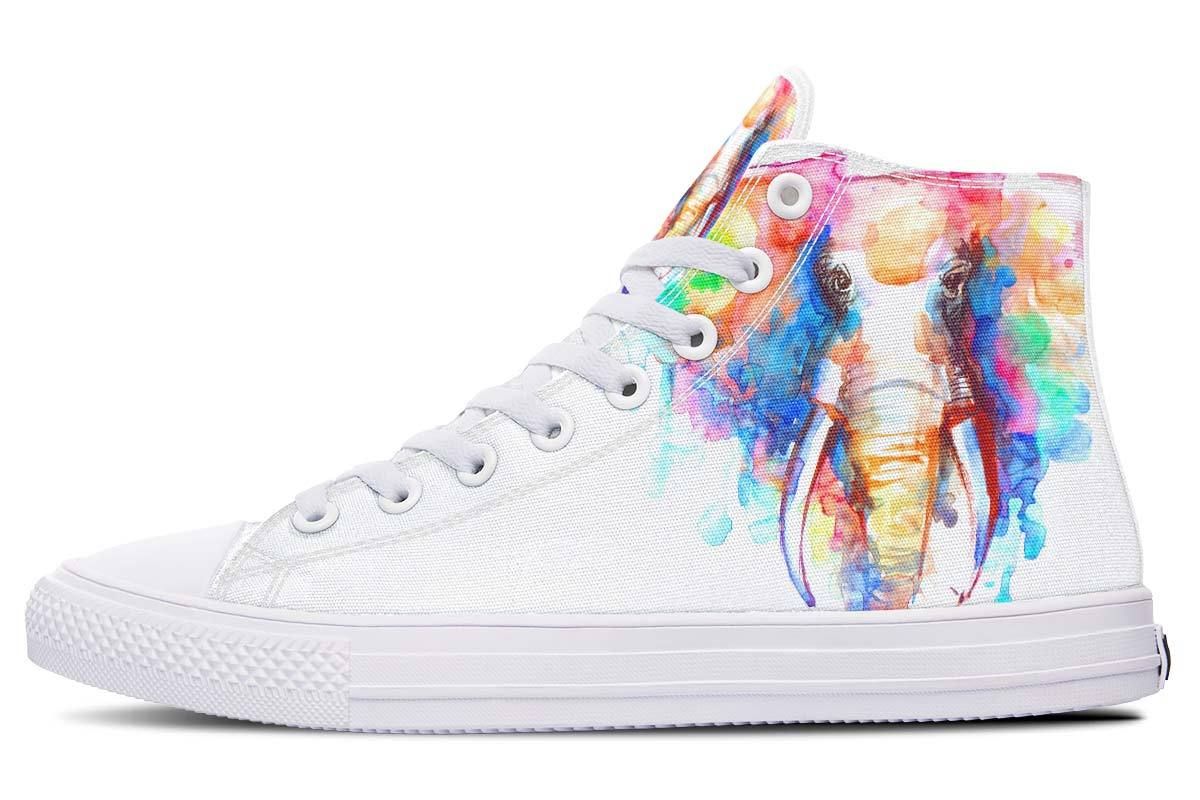 Watercolor Elephant High Top Vans Shoes