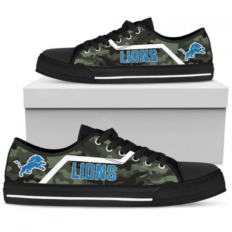 Simple Camo Detroit Lions Low Top Shoes #106