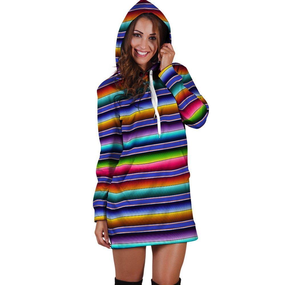 Baja Serape Mexican Hoodie Dress