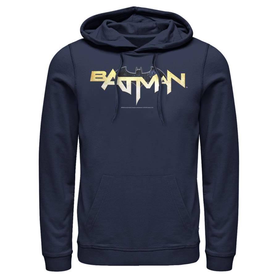 Batman Men’s Logo Messy Text  Lightweight Hoodie