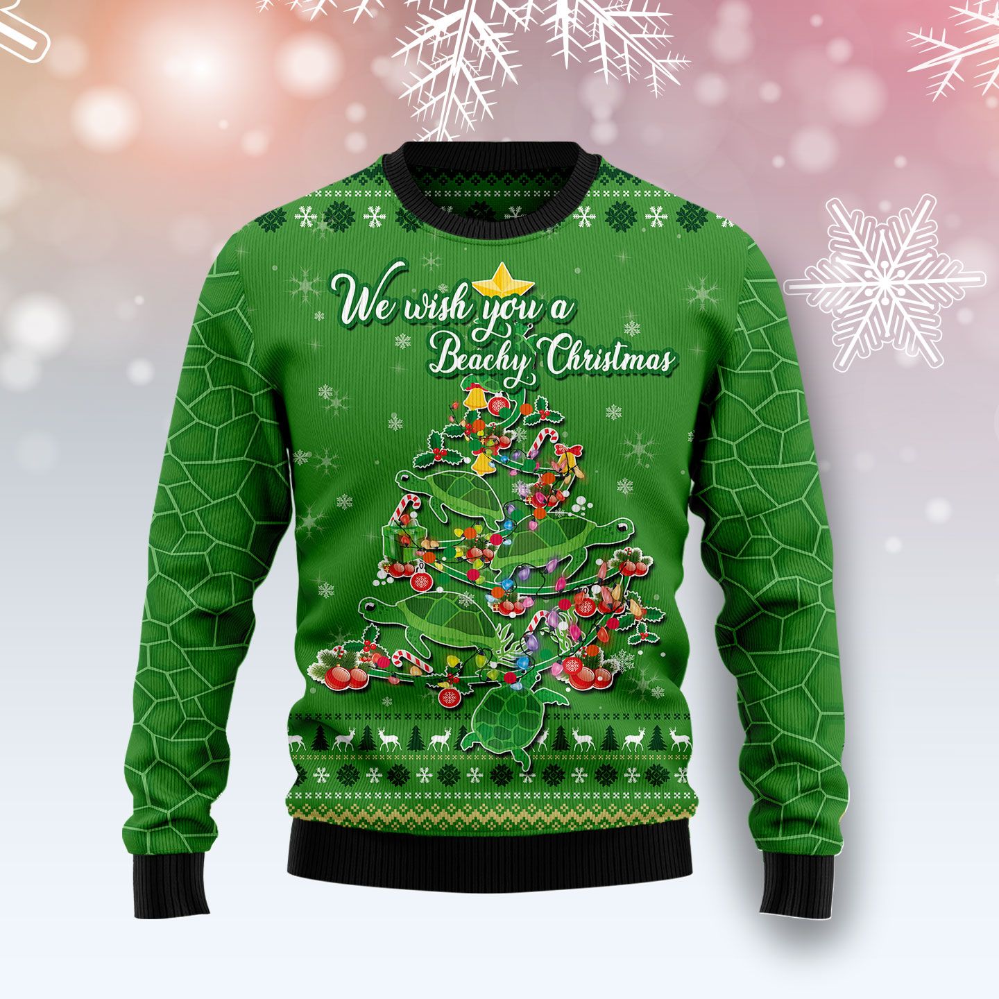 Turtle Christmas Tree Ugly Christmas Sweater | For Men & Women | Adult | Us4732