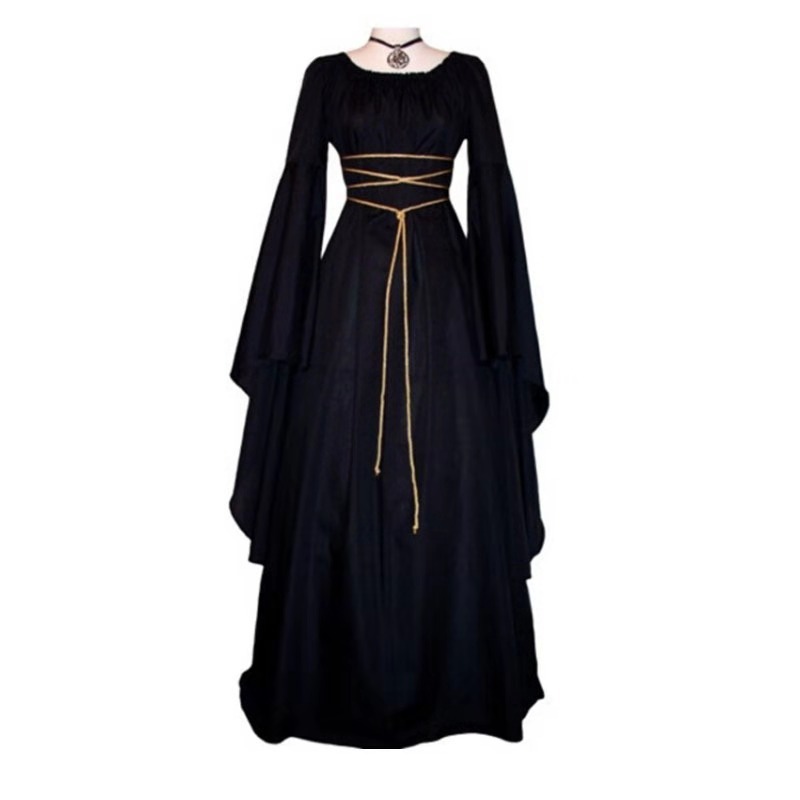 2022 New Medieval Witch Dress for Women Halloween Carnival Party Cosplay Performance Clothing Middle Ages Vampire Bride Costumes alx