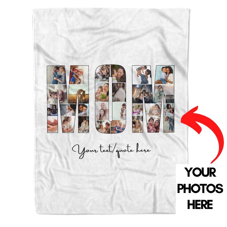 Custom Mom Photo Collage Blanket Gift