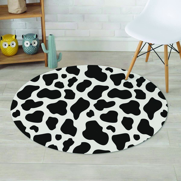 Cow Print Round Rug