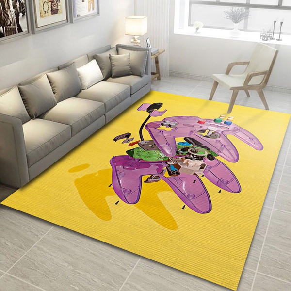 Press Start Nintendo 64 Area Rug, Bedroom Rug – US Gift Decor