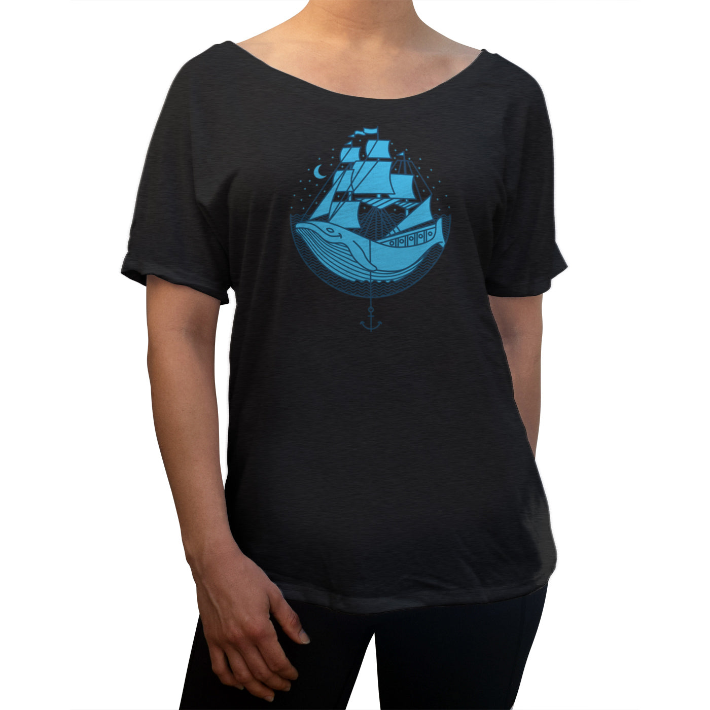 Women’S Whale Ship Scoop Neck T-Shirt