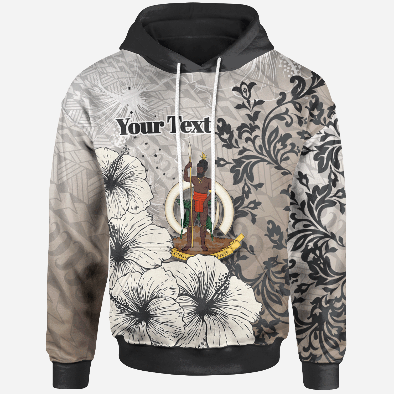 Vanuatu Hoodie – Custom Personalised Vintage Luxury Floral Style – BN01