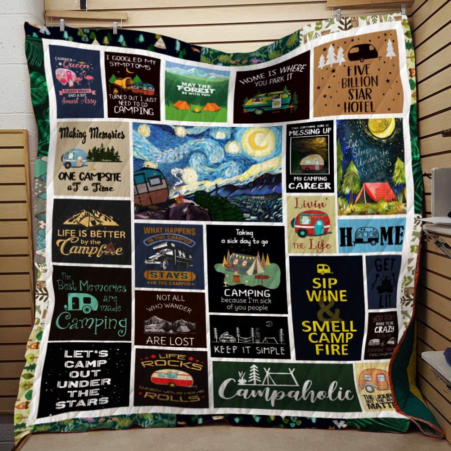 Campaholic Life Quilt Blanket