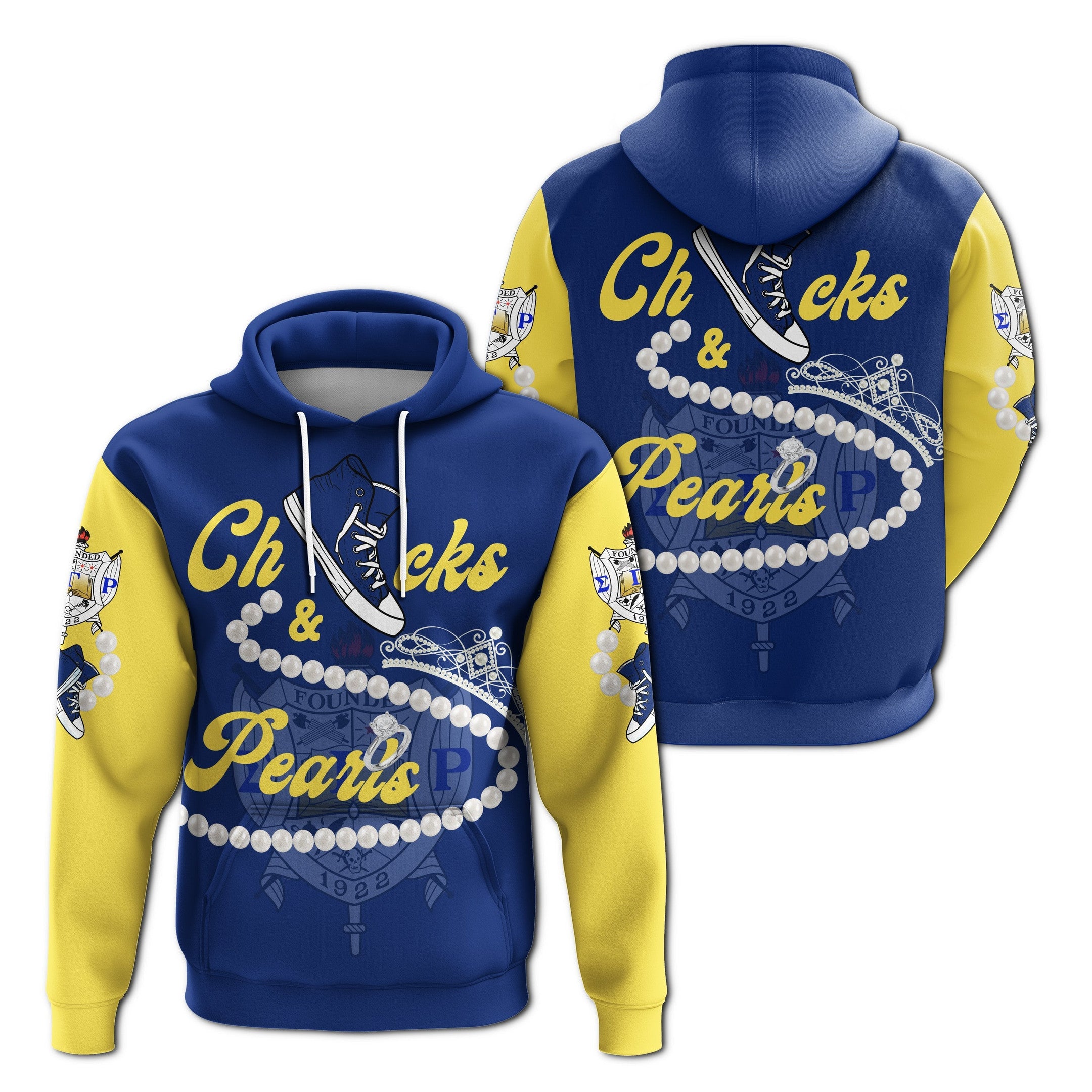 Sorority Hoodie – Sigma Gamma Rho Chucks And Pearls Pullover Hoodie K.H Pearls