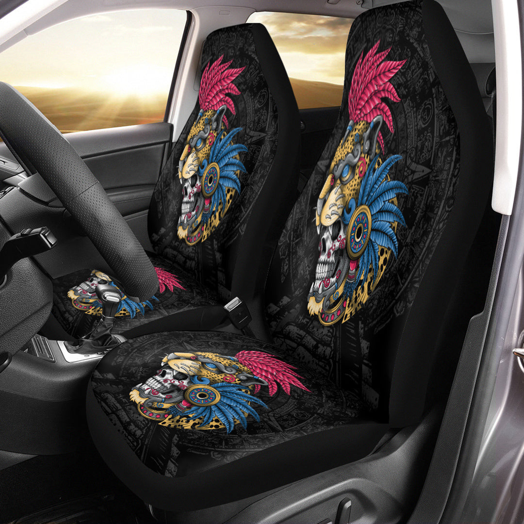 Themazicc Car Seat Covers – Mexico Jaguar Aztec Skull Warrior Car Seat Covers A7