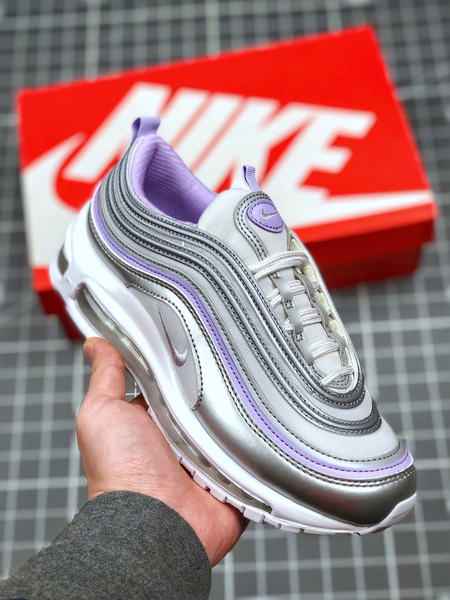 Nike Air Max 97 SE Grey Silver Purple White 5339583