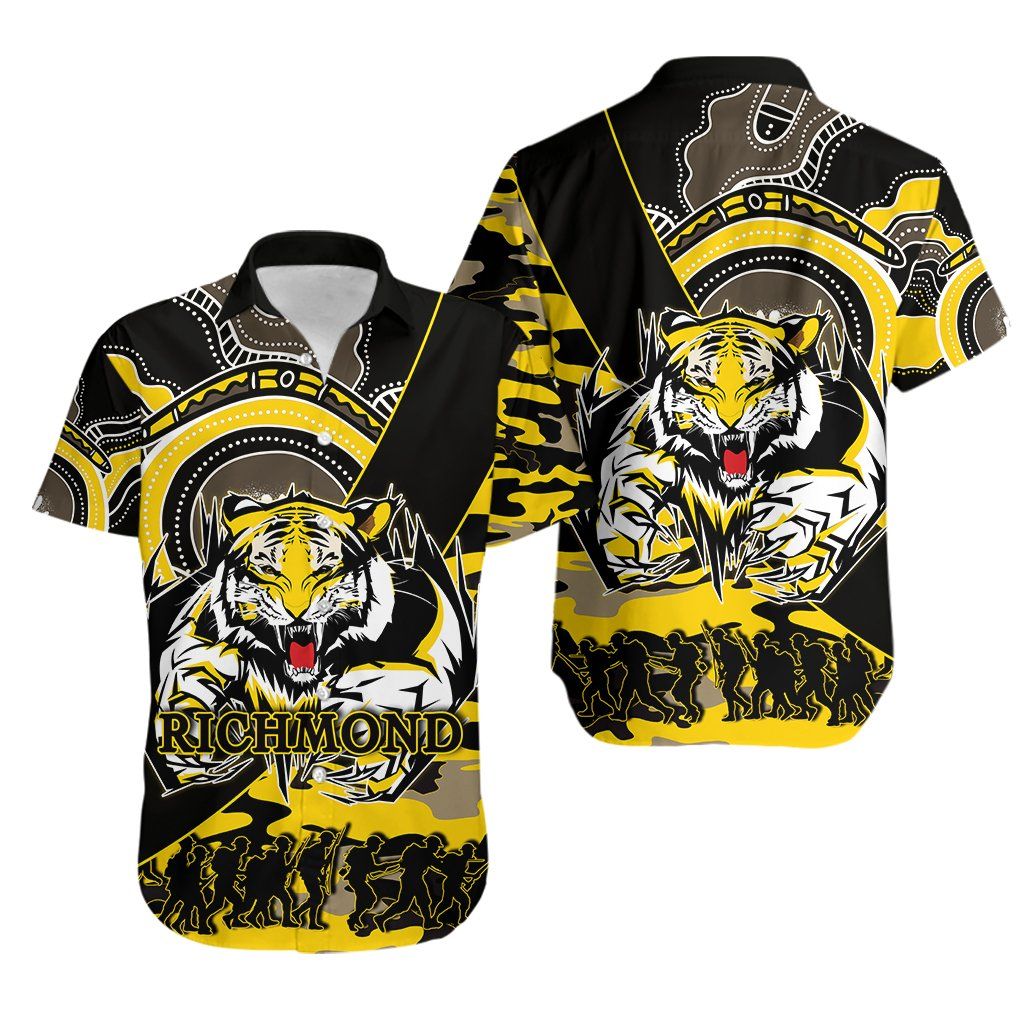 Richmond Tigers Hawaii Shirt Anzac Day Army Mix Aboriginal Ha40640