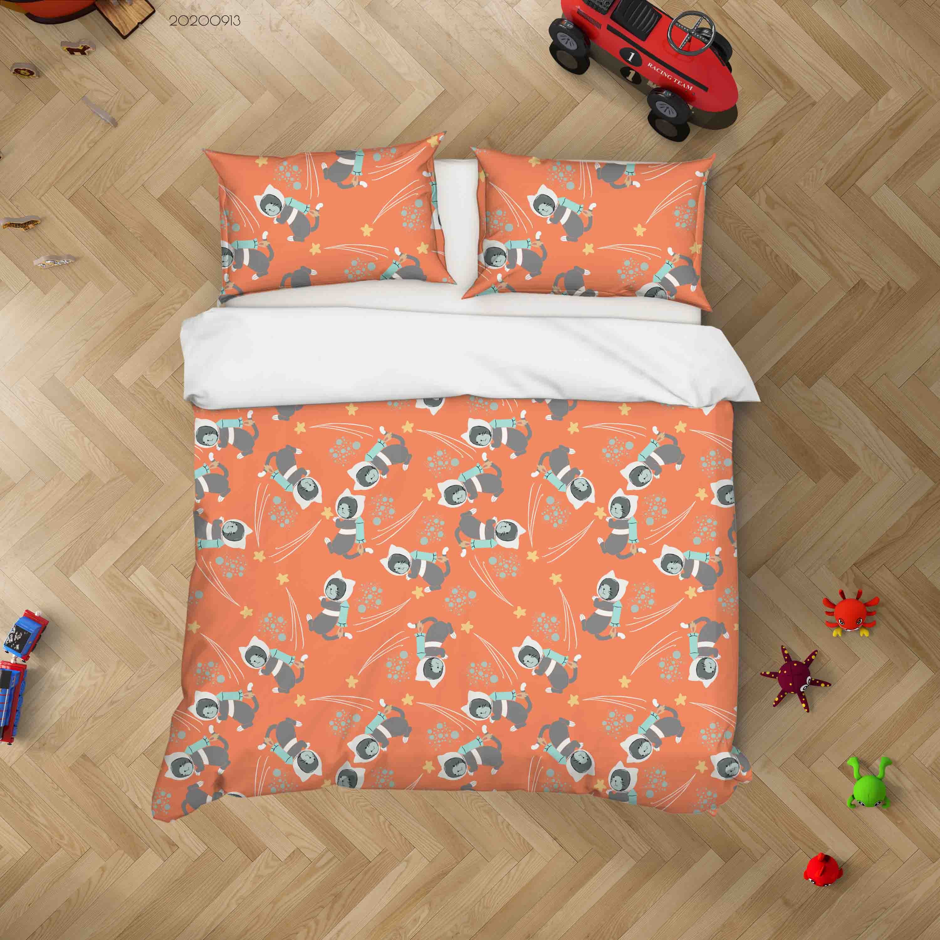 3D Space Animal Cute Rainbow Pattern Quilt Cover Set Bedding Set Duvet Cover Pillowcases Wj 1877