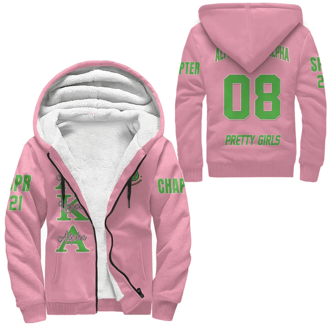 (Custom) Africa Zone Hoodie – Alpha Kappa Alpha (Pink) Sherpa Hoodies A31