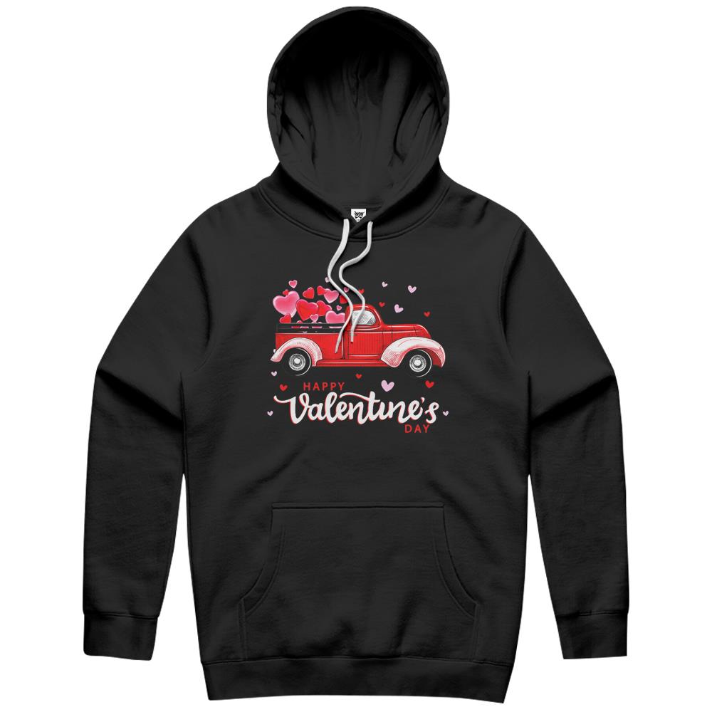 Red Truck With Hearts Happy Valentine’S Day Gifts For Women Hoodie