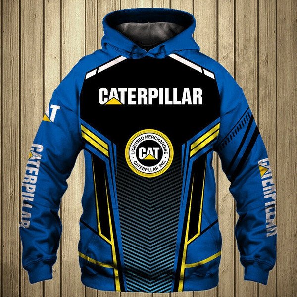 Cat Caterpillar Blue Licensed 2022 Aop Hoodie #Xh