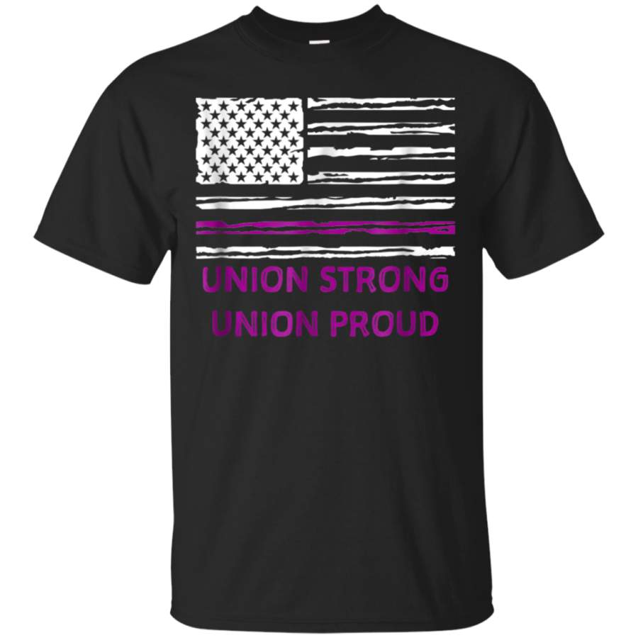 AGR American USA Flag with Purple Stripe for Union Nurses Tshirt