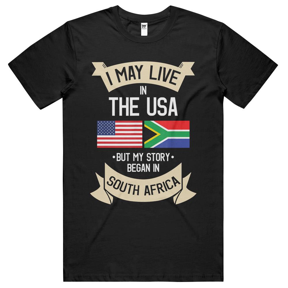 South Africa American Flag Usa South African Roots Gifts T Shirts