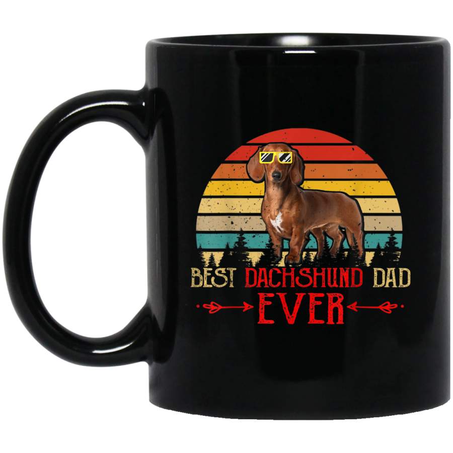 Vintage Retro Best Dachshund Dad Ever Dachshund Lover Family Mug