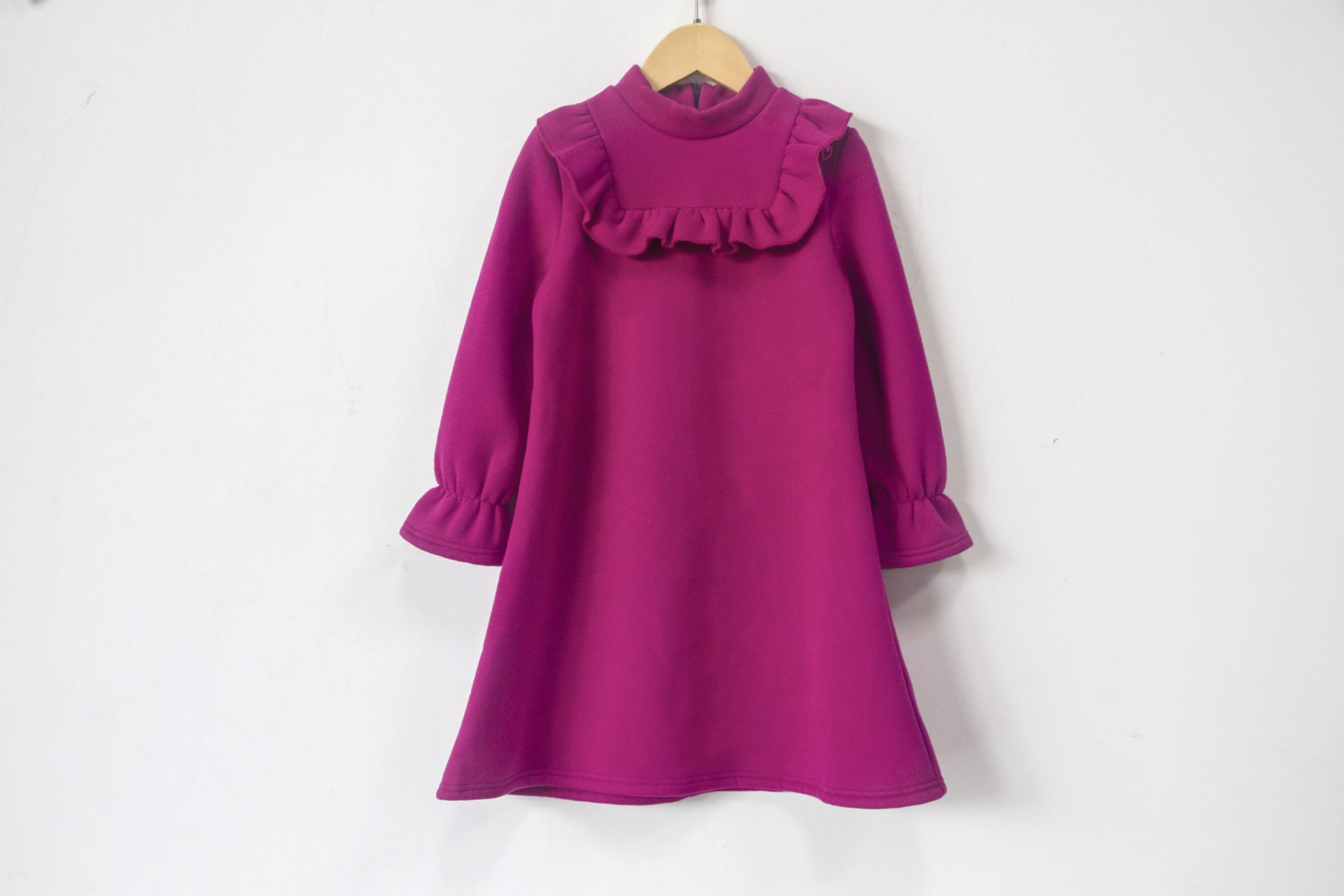 Thick Velvet Girls Dress 2022 Autumn Winter Teen Girls Warm Fleece Purple Sweatshirt Dresses Kids Ruffle Princess Party Frocks alx