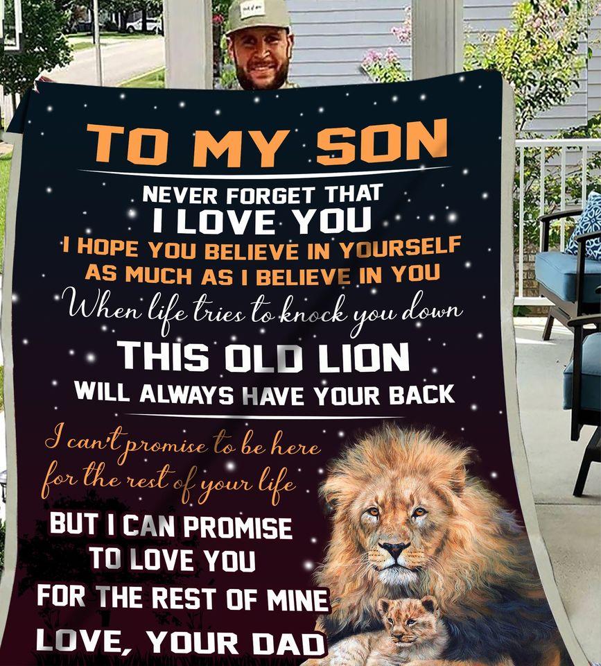 To my son, never forget that i love you, lion – Fleece Blanket, Gift for you, gift for her, gift for him, gift for son, gift for lion lover