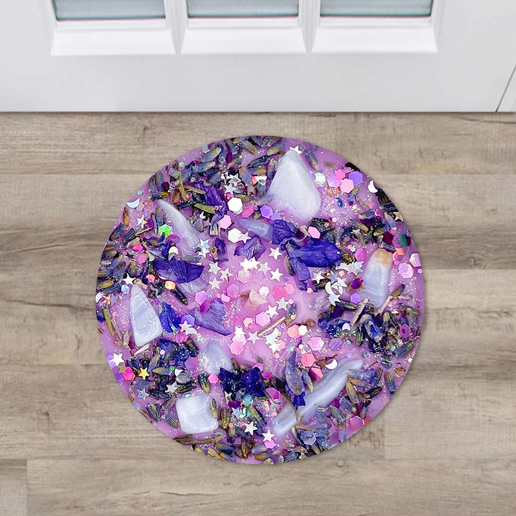 Lavender Amethyst Healing – Witch Shaped Doormat With 3D Pattern Print