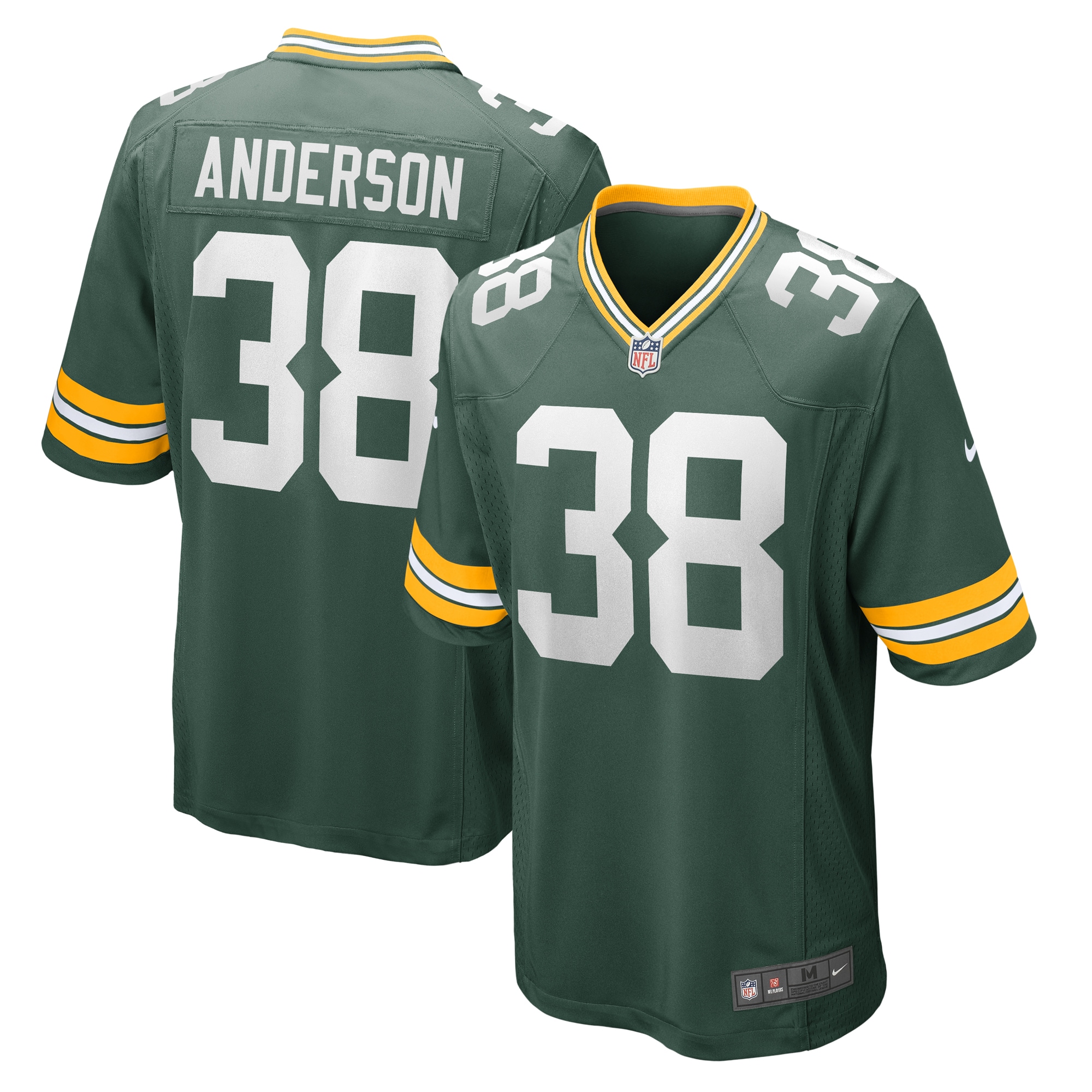 Zayne Anderson Green Bay Packers Team Game Jersey – Green