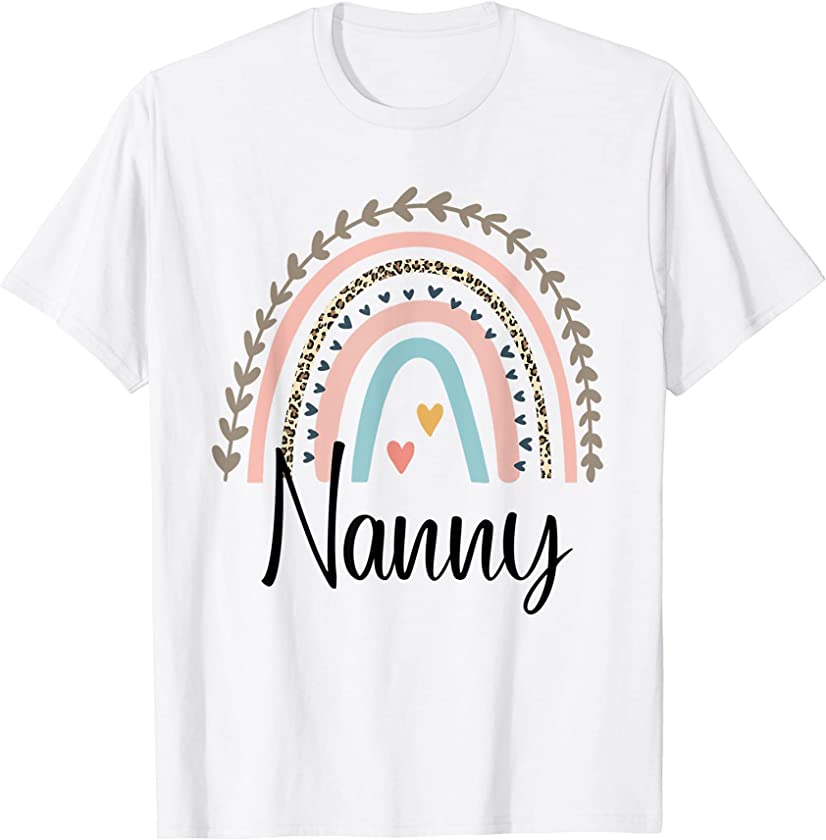 Rainbow Nanny Leopard Women Mothers Day T-Shirt